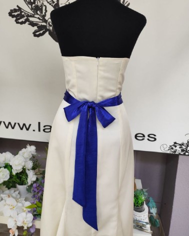 Cinturón de novia azul klein de mikado