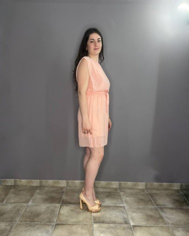 Vestido Corto en Tono Rosa Empolvado