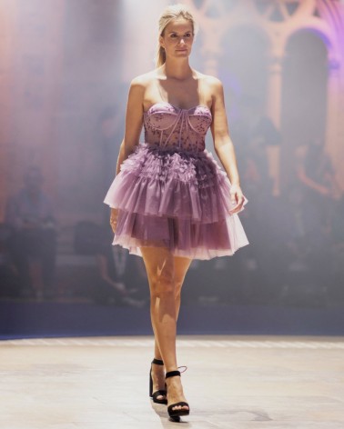 Vestido de Fiesta Corto encorsetado lila