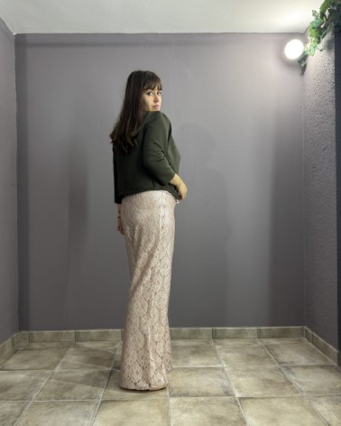 Chaqueta corta verde con manga larga