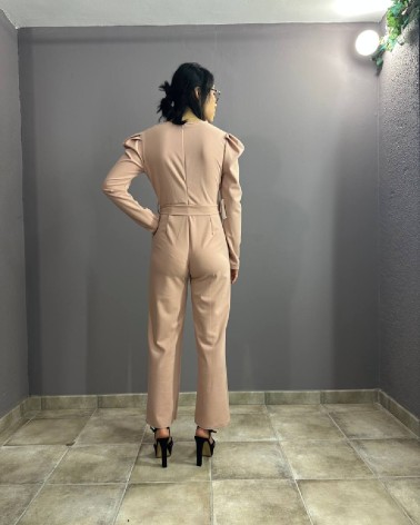 Mono rosa palo con lazada y hombreras