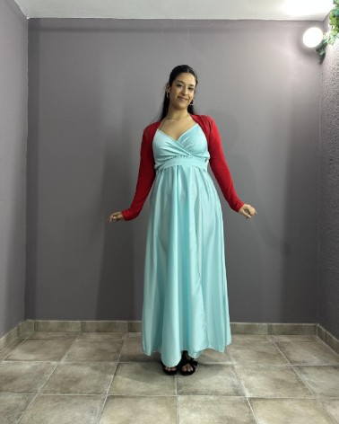Chaqueta bolero roja de punto elástico