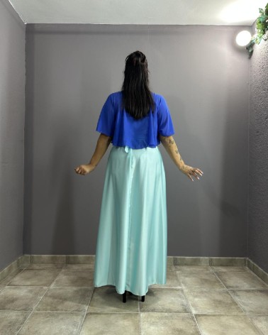 Capa fluida azul manga corta