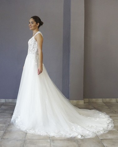 Vestido de Novia Princesa Corsé de Encaje Falda de Tul
