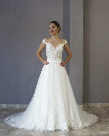 Vestido de Novia Princesa Corsé de Encaje Falda de Tul