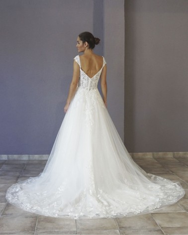 Vestido de Novia Princesa Corsé de Encaje Falda de Tul