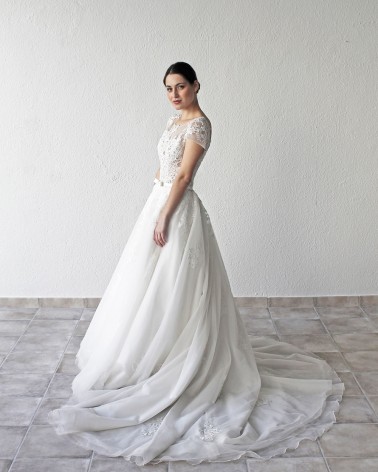 Vestido de Novia Princesa Escote a la caja y Espalda en V
