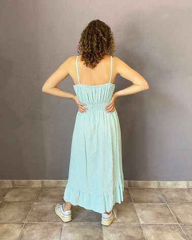 Vestido de tirantes aguaclara con lunares blancos