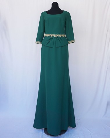 vestido de fiesta largo verde PC001