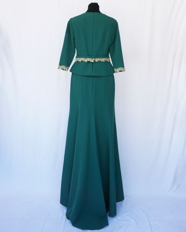 vestido de fiesta largo verde PC001