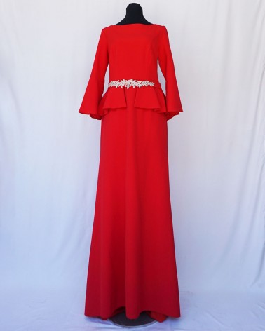 vestido de fiesta largo rojo PC002