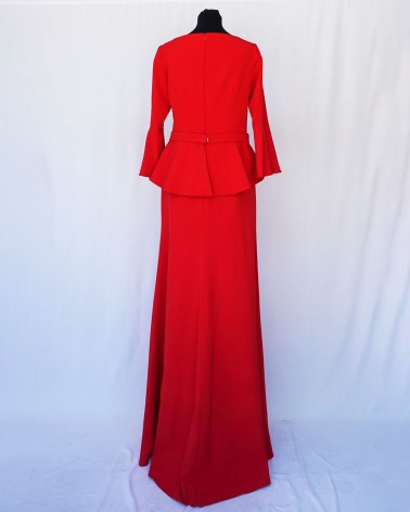 vestido de fiesta largo rojo PC002