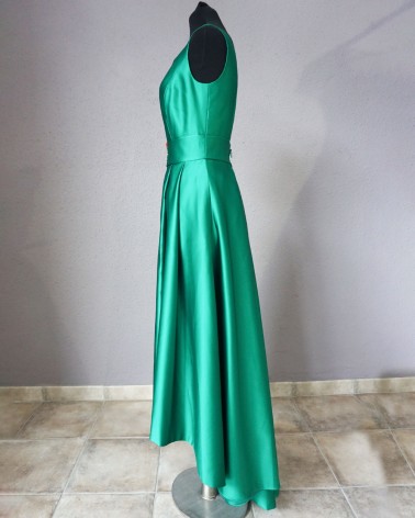 vestido de fiesta largo verde PC006