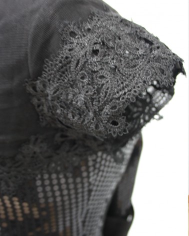 Vestido Largo Negro con Lentejuelas Negras