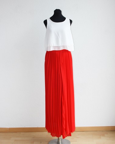 Pantalón de Fiesta ancho Rojo Plisado