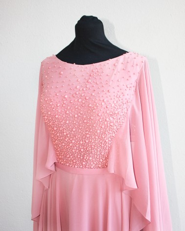 Vestido de Fiesta Largo 47 rosa palo