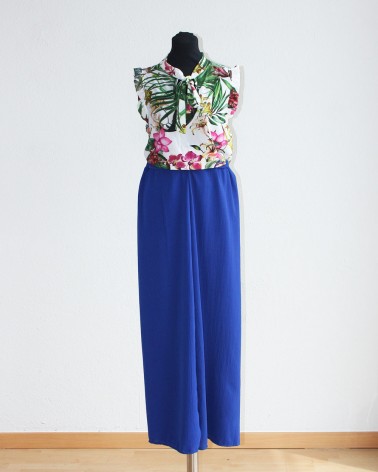 Pantalón campana azul eléctrico