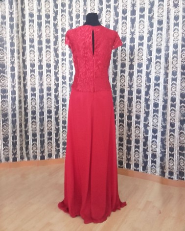 Vestido Largo rojo de Encaje