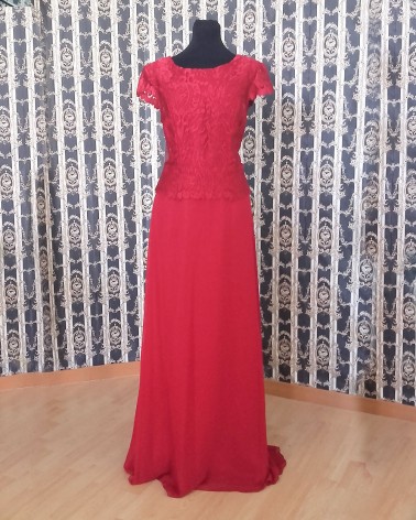 Vestido Largo rojo de Encaje