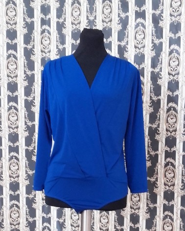 Body de Fiesta azul eléctrico escote cruzado