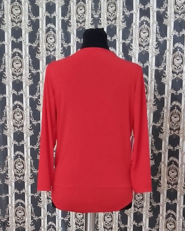 Body Rojo manga larga escote pico