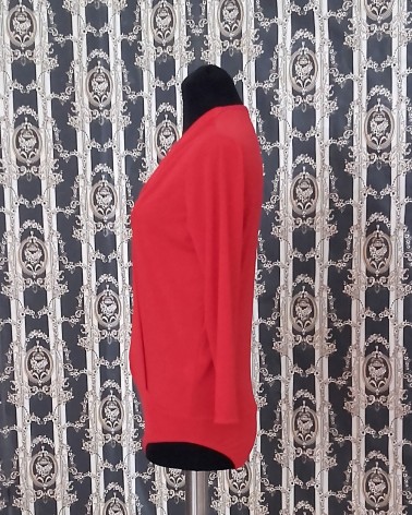 Body Rojo manga larga escote pico