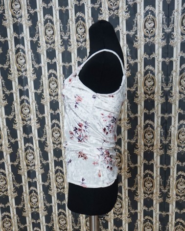 Top de Fiesta blanco con tirante y estampado floral