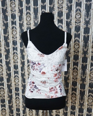 Top de Fiesta blanco con tirante y estampado floral