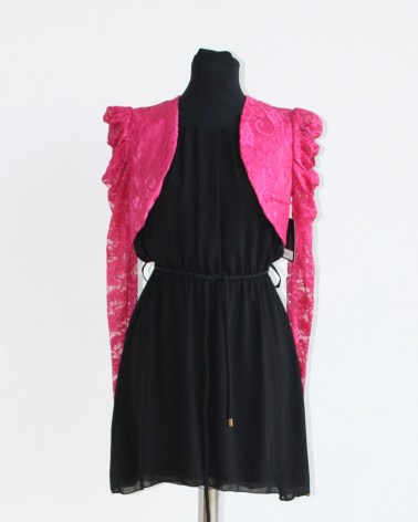 Bolero de fiesta fucsia con encaje