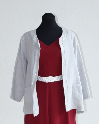 Chaqueta de fiesta plateada