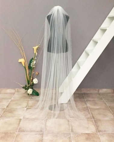 Velo de Novia Liso de Tul Sedoso Clásico Elegante