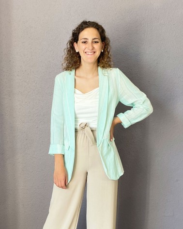 Americana Verde menta con rayas