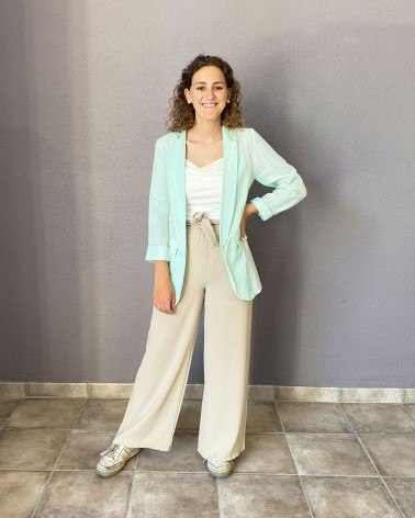 Americana Verde menta con rayas