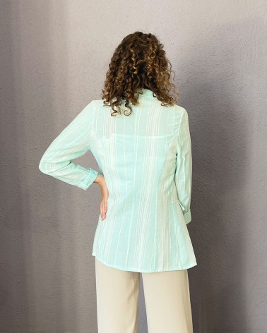 Americana Verde menta con rayas