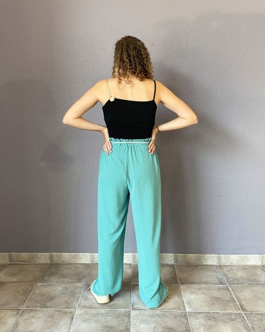 Pantalón verde agua campana