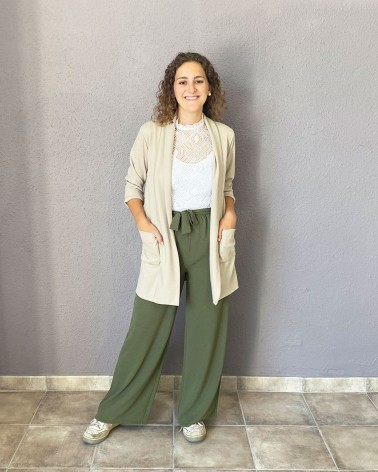 Pantalón campana verde militar
