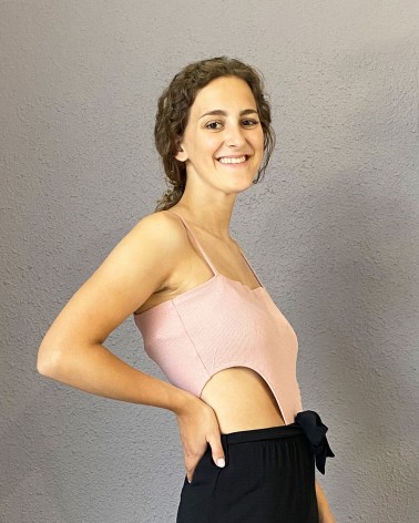 Body de tirantes rosa palo