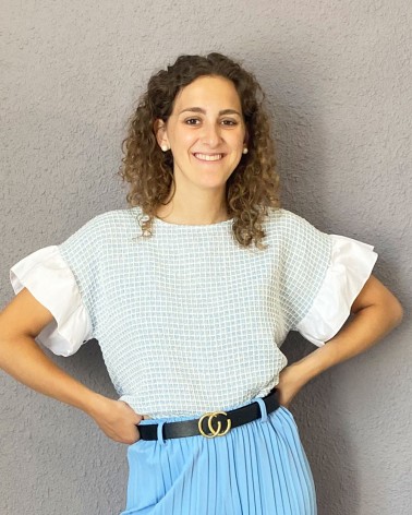 Jersey de verano en tweed blanco y azul