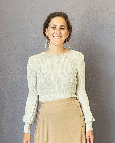 Jersey de manga larga blanco roto