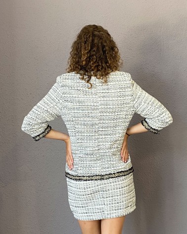 Traje estilo chanel dos piezas falda y chaqueta
