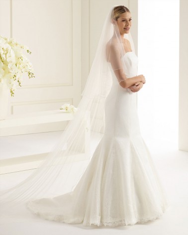 Velo de Novia Doble de Diseño Liso Clásico Elegante