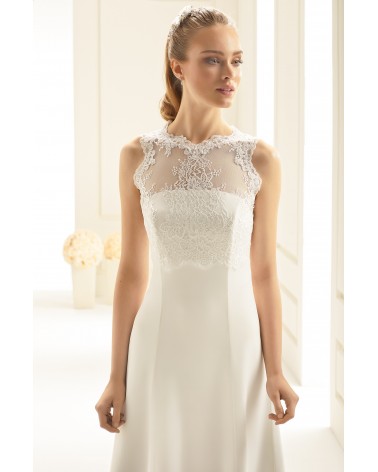 Top de encaje ilusión con escote halter y espalda lágrima