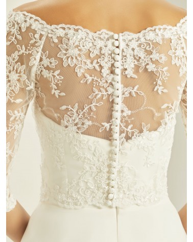 Top de tul bordado con encaje floral para novia
